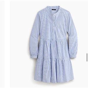 J. crew Tiered Popover Dress in Banker Blue - XSP